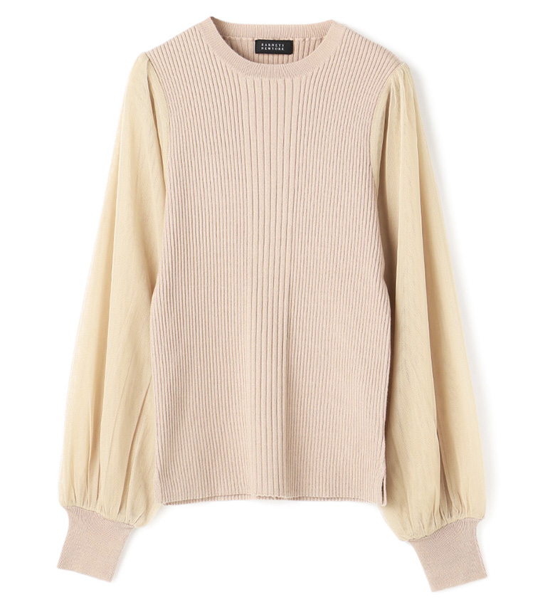 BARNEYS NEW YORK チュールスリーブニット