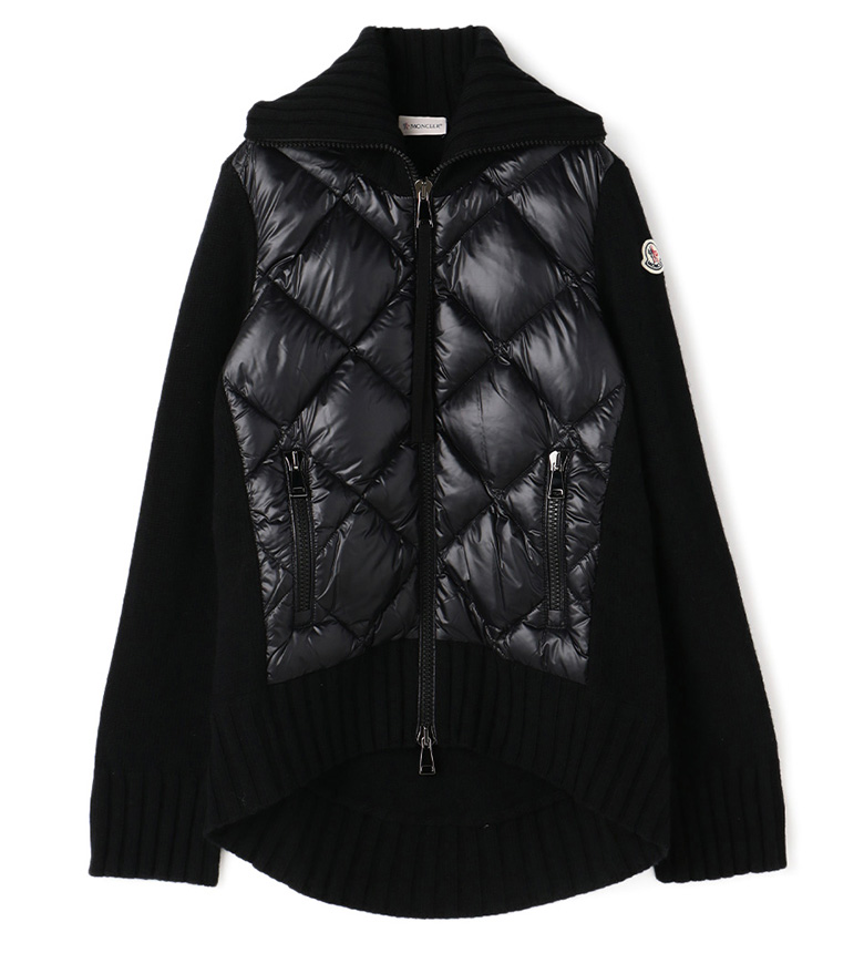 MONCLER ダウンキルティング×ニットジャケット