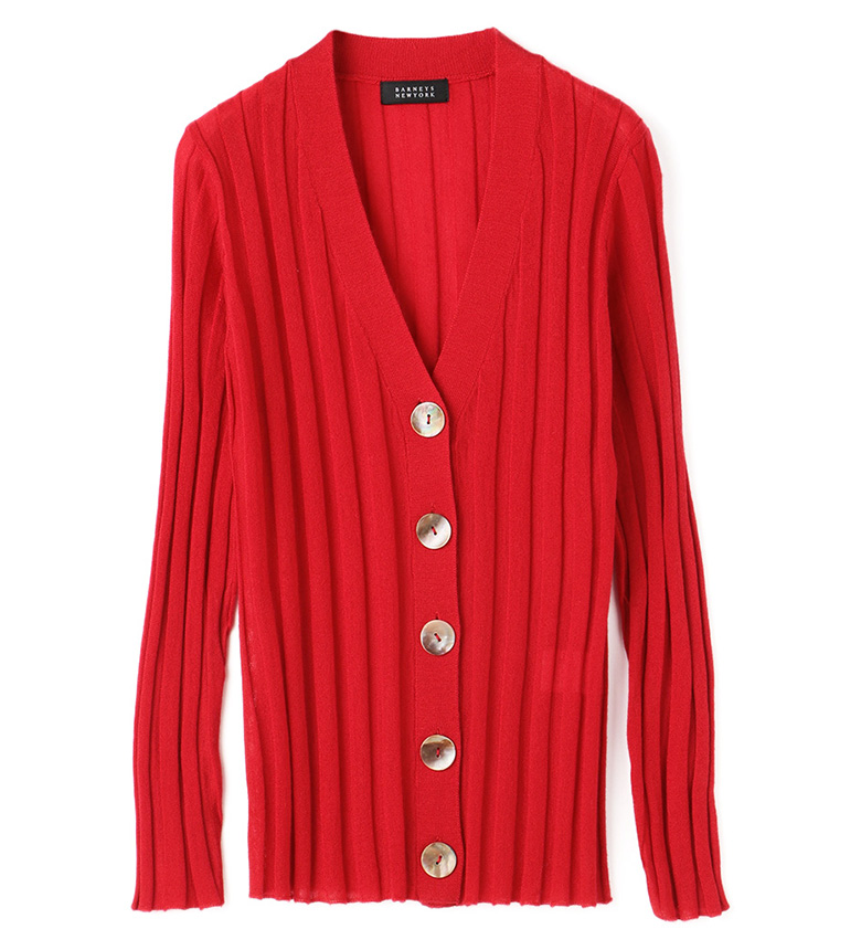 BARNEYS NEW YORK リブニットカーディガン 